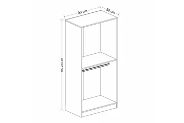 Fruitland Garderob 90 cm - Vit - Products - Förvaring - Garderober & garderobssystem - Garderobsskåp