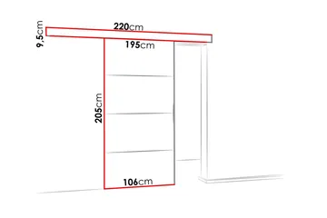 Malibu Dörr 204x106x205 cm - Brun/Flerfärgad/Vit - Products - Förvaring - Garderober & garderobssystem - Garderobsdörr - Skjutdörr garderob & walk-in closet