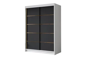 Lungos Garderob 120x200 cm, Svart/Vit