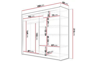 Prag Garderob 180x215 cm - Svart - Products - Förvaring - Garderober & garderobssystem - Garderobsskåp
