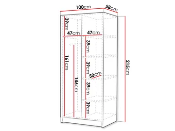 Herrljunga Garderob 100x215 cm - Brun/Svart - Products - Förvaring - Garderober & garderobssystem