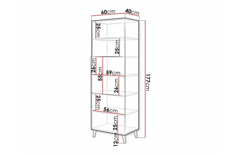 Strontian Bokhylla 60x40 cm Scandinavian Choice Graphite - Products - Förvaring - Hylla - Bokhylla
