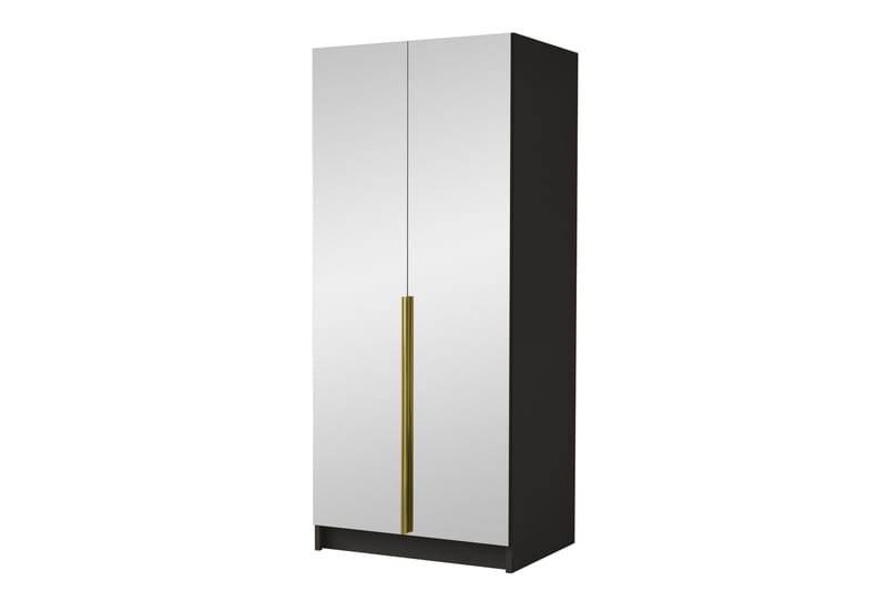 Julissa Garderob med Spegel 100 cm, Svart/Guld