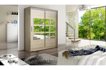 Leila Garderob med Spegel 150x200 cm - Beige - Products - Förvaring - Garderober & garderobssystem