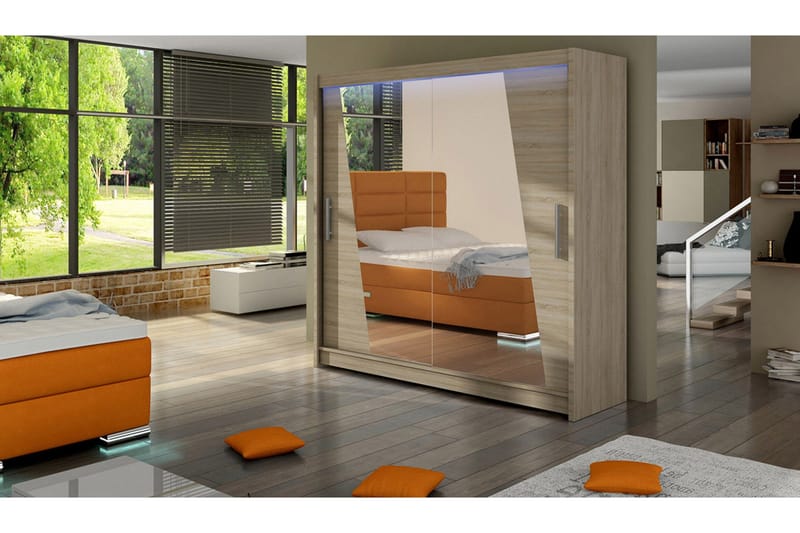 Prag Garderob med Spegel 180x215 cm - Beige - Products - Förvaring - Garderober & garderobssystem