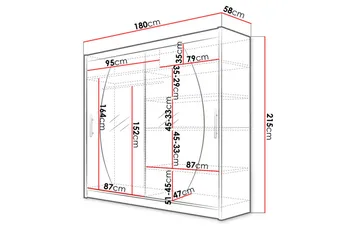 Prag Garderob med Spegel 180x215 cm - Svart - Products - Förvaring - Garderober & garderobssystem