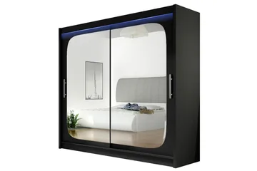 Prag Garderob med Spegel 180x215 cm - Svart - Products - Förvaring - Garderober & garderobssystem