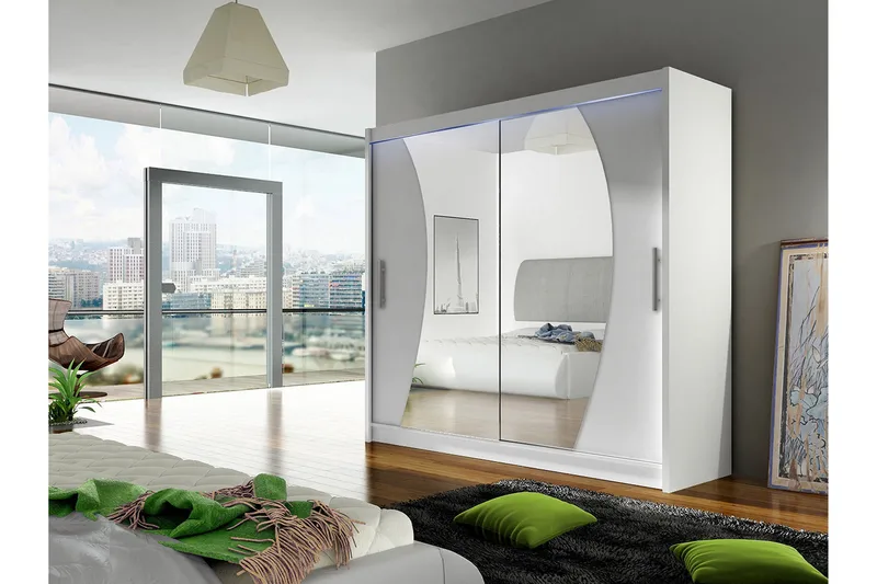 Prag Garderob med Spegel 180x215 cm - Vit - Products - Förvaring - Garderober & garderobssystem