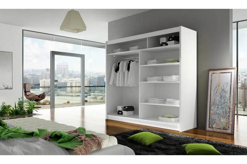 Prag Garderob Skjutdörrar Smal Spegel - Svart/Spegel - Products - Förvaring - Garderober & garderobssystem