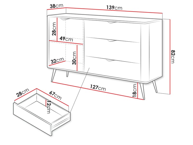 Forba Skänk 139 cm - vit - Products - Förvaring - Skåp - Barskåp