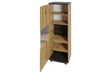 Ines Vitrinskåp 40x51 cm - Ek/Svart - Products - Förvaring - Skåp - Vitrinskåp