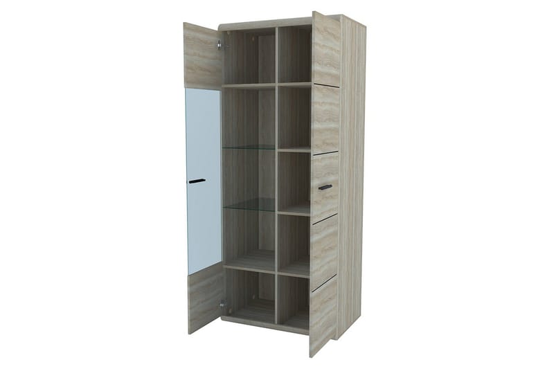 Link Vitrinskåp 80x37x194 cm beige||Grey - Products - Förvaring - Skåp - Vitrinskåp