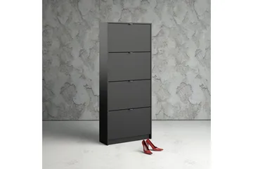 Shoey Skoskåp 4 Fack - Svart - Products - Förvaring - Skåp - Förvaringsskåp