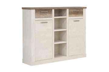 Talebi Skänk 41 cm djup 160 cm bred 128 cm hög Ljust Trä - Brun/Vit - Products - Förvaring - Skåp - Vitrinskåp