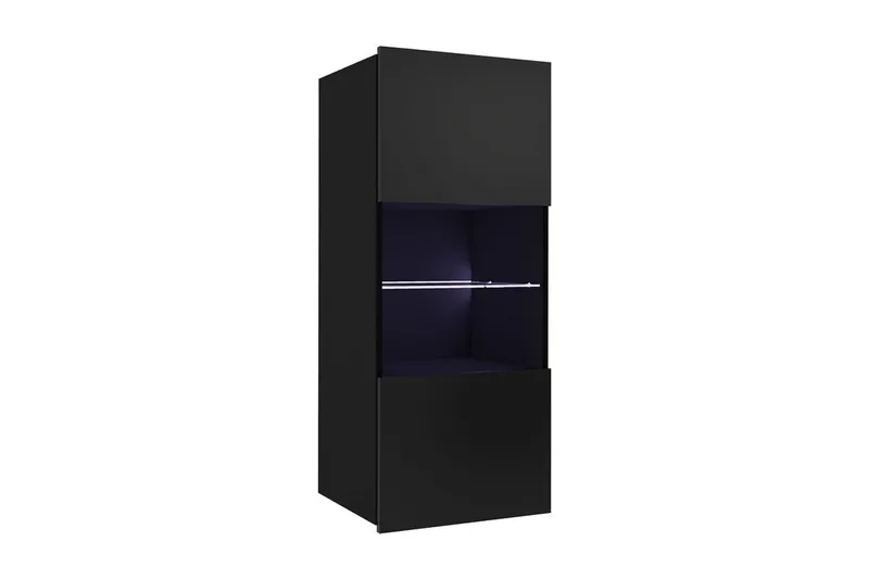 Tessan Vitrinskåp 45x32x117 cm, Svart