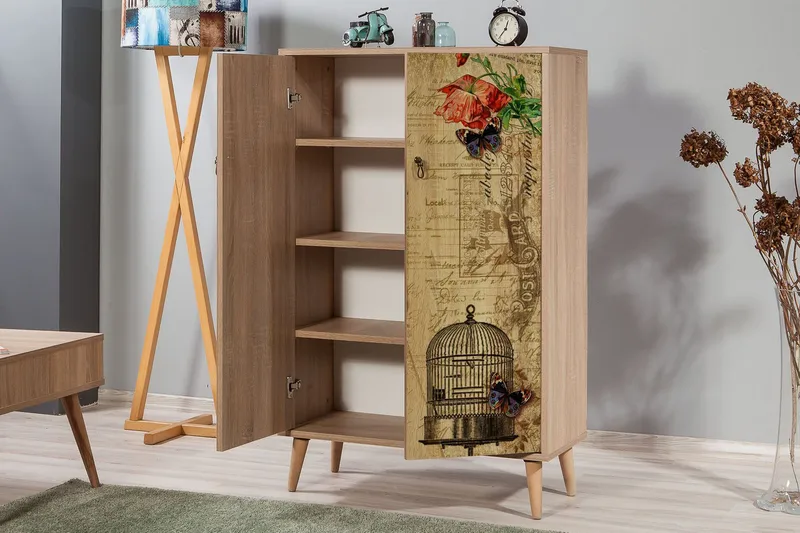 Vellavie Skåp 80 cm Vintage - Brun/Röd - Products - Förvaring - Skåp - Förvaringsskåp