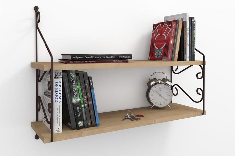 Decormet Vägghylla 2 Hyllor - Mörkbrun - Products - Förvaring - Småförvaring - Väggförvaring