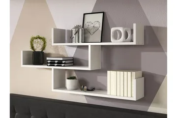 Trio Vägghylla 119x18x55 cm - Vit - Products - Förvaring - Småförvaring - Väggförvaring