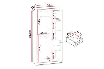 Tallmo Garderob m. Spegel 120x200 cm - Beige - Products - Förvaring - Garderober & garderobssystem