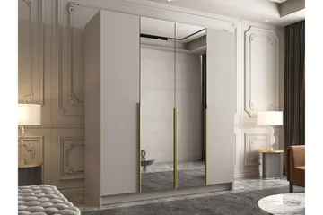 Vadstena Garderob med Spegel 200 cm - Kashmir/Guld - Products - Förvaring - Garderober & garderobssystem