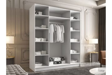 Vadstena Garderob med Spegel 200 cm - Vit/Svart - Products - Förvaring - Garderober & garderobssystem