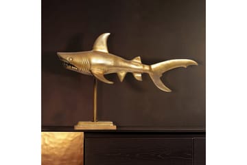 Dekorativ figur Wohnling Dekorhaj 70 cm aluminium, maritim stil Guld - Guld - Products - Inredning - Dekoration & inredningsdetaljer