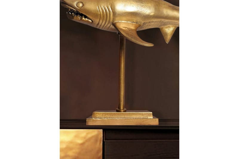 Dekorativ figur Wohnling Dekorhaj 70 cm aluminium, maritim stil Guld - Guld - Products - Inredning - Dekoration & inredningsdetaljer