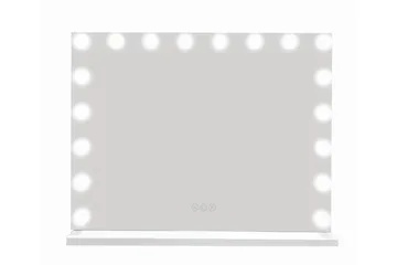 Glow Stor sminkspegel 80 cm med belysning lampor - Hollywood spegel med USB-charging - Vit - Products - Inredning - Spegel - Sminkspegel