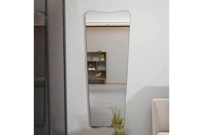 Stationsspegel Vitros Transparent / Svart - Svart/Vit - Products - Inredning - Spegel - Helkroppsspegel