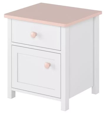 Stephany sängbord - Vit/rosa - vit/rosa - Products - Möbler - Barnmöbler - Barnbord - Sängbord barn & nattduksbord barn