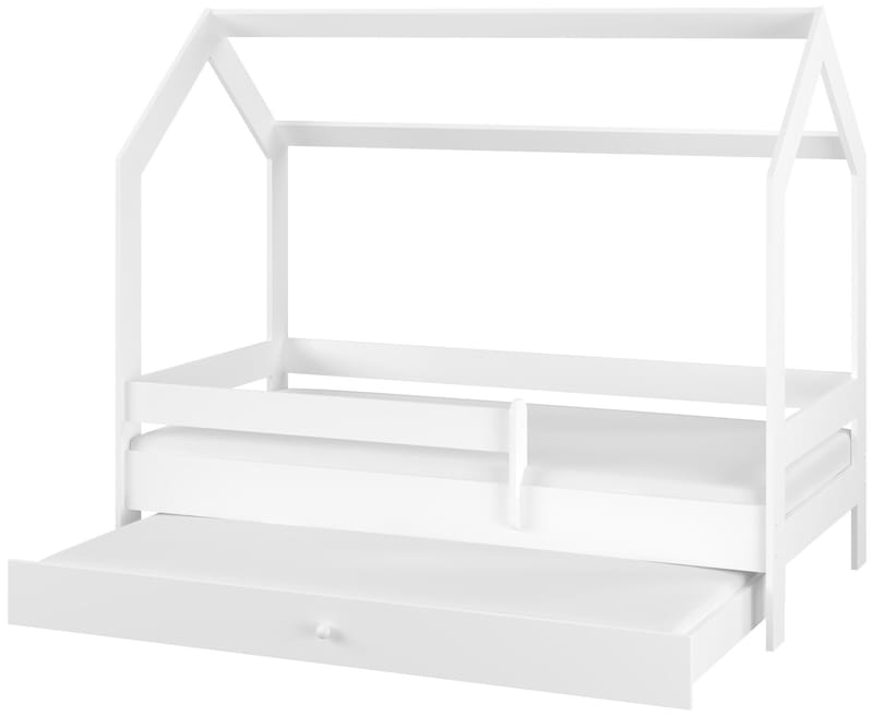 Casa vit barnsäng med utdragbar extrabädd 80x180 cm inklusive madrasser - Vit - Products - Möbler - Barnmöbler - Barnsäng & juniorsäng - Hussäng