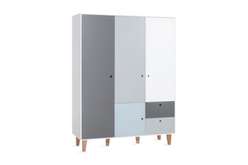 Concept Garderob Vit/Mörkgrå/Natur - VOX - Products - Möbler - Barnmöbler - Förvaring barnrum - Barngarderob