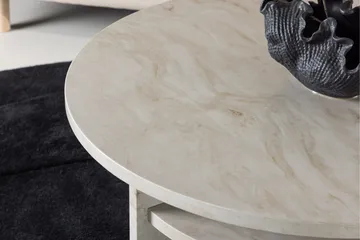 Ålesund Runt Travertin Soffbord 85 cm - Beige - Products - Möbler - Bord & matgrupp - Soffbord