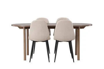 Andy Matgrupp 180 cm Oval med 4 Polar stolar - Beige - Products - Möbler - Bord & matgrupp - Matgrupp