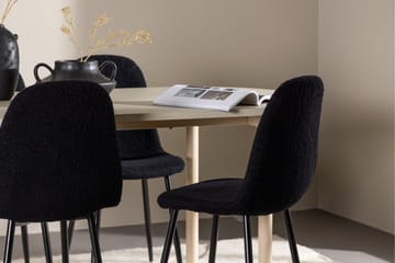 Andy Matgrupp 180 cm Oval med 4 Polar stolar - Whitewash/Svart - Products - Möbler - Bord & matgrupp - Matgrupp