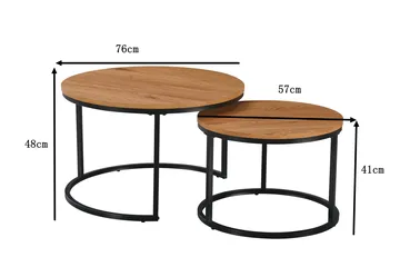 Alex Satsbord 76 cm Runt - Ek/Svart - Products - Möbler - Bord & matgrupp - Avlastningsbord & sidobord - Satsbord