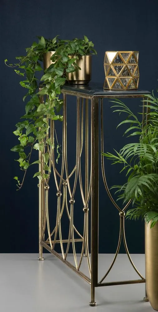 Andrea Konsolbord mässing/svart, Antik mässing/svart