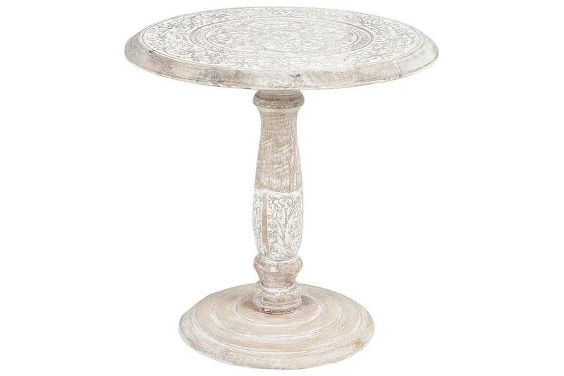 Drusilla Sidobord 45 cm, Ljust trä/Vit