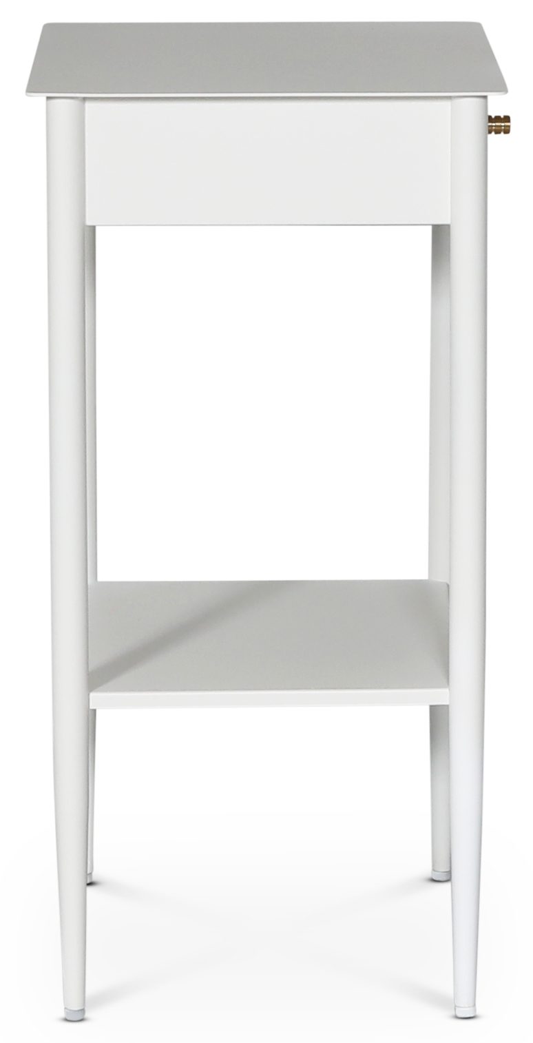 Flash sängbord - Vit metall / Mässing - Vit - Products - Möbler - Bord & matgrupp - Avlastningsbord & sidobord - Sängbord & nattduksbord
