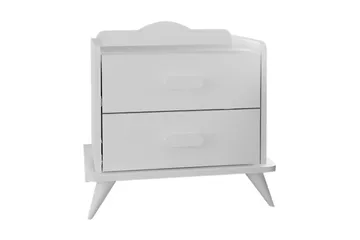 Hejde Sängbord 60 cm med Förvaring 2 Lådor - Vit - Products - Möbler - Bord & matgrupp - Avlastningsbord & sidobord - Sängbord & nattduksbord