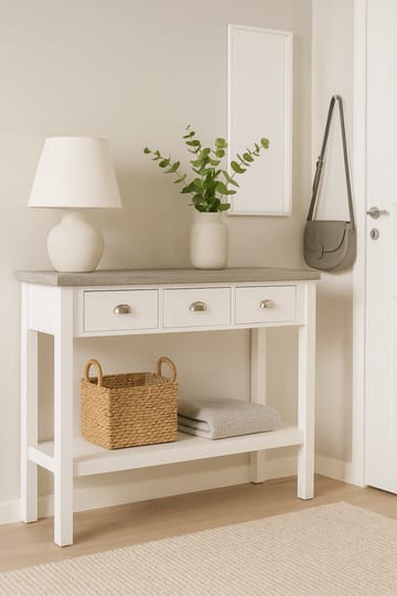Hugo avlastningsbord med 3 lådor - Vit / Cement - vit / cement - Products - Möbler - Bord & matgrupp - Avlastningsbord & sidobord - Konsolbord & hallbord