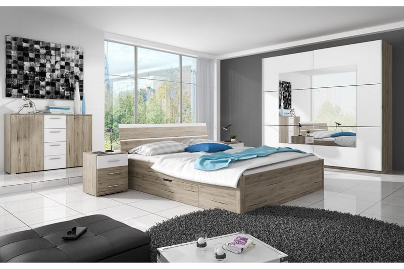 Joannie Sängbord 51 cm med Förvaring 3 Lådor - Trä/Vit - Products - Möbler - Bord & matgrupp - Avlastningsbord & sidobord - Sängbord & nattduksbord