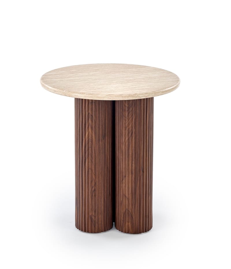 Lampbord Ø50 cm Mocca / Travertin - Mocca / Travertin - Products - Möbler - Bord & matgrupp - Avlastningsbord & sidobord - Piedestal & blompiedestal