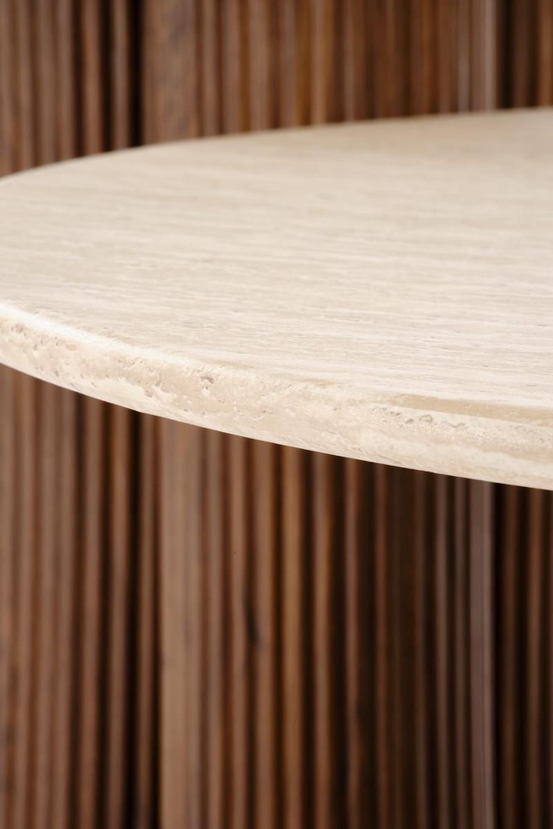 Lampbord Ø50 cm Mocca / Travertin - Mocca / Travertin - Products - Möbler - Bord & matgrupp - Avlastningsbord & sidobord - Piedestal & blompiedestal