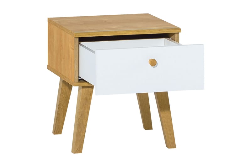 Nature Sängbord 40 cm med Förvaring Vit/Ek - Trä/natur - Products - Möbler - Bord & matgrupp - Avlastningsbord & sidobord - Sängbord & nattduksbord