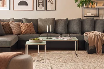 Nelly Sidobord 45 cm - Vit/Krom - Products - Möbler - Bord & matgrupp - Avlastningsbord & sidobord - Brickbord & småbord