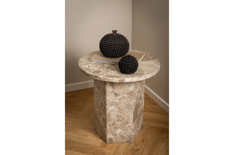 Prisa Runt Sidobord i Marmor Sten 50 cm - Beige - Products - Möbler - Bord & matgrupp - Avlastningsbord & sidobord - Brickbord & småbord