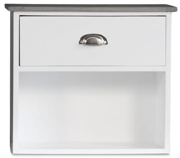 Sängbord Hugo vägghängt med 1 låda - Vit/Cement - Vit/cement - Products - Möbler - Bord & matgrupp - Avlastningsbord & sidobord - Sängbord & nattduksbord