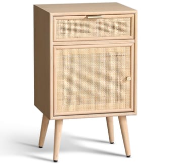 Sängbord i rotting/ek - Stockholm - Ekbetsat trä/ljus rotting - Products - Möbler - Bord & matgrupp - Avlastningsbord & sidobord - Sängbord & nattduksbord