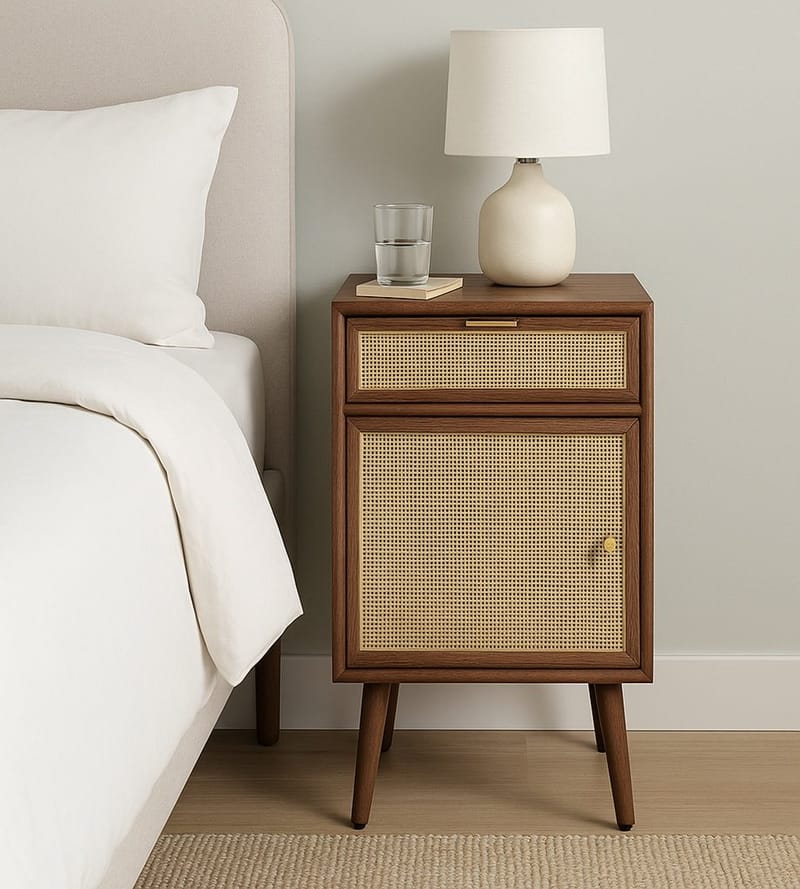 Sängbord valnöt/rotting 71 cm högt - Valnöt/rotting - Products - Möbler - Bord & matgrupp - Avlastningsbord & sidobord - Sängbord & nattduksbord